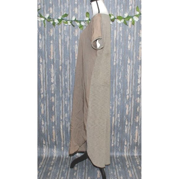 Mystree Ladies L Maxi Brown Shift Tencel 1/4 Button Up Lagenlook - Picture 4 of 7